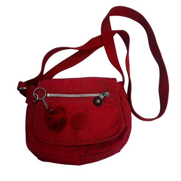 Kipling Sabian Mini Crossbody Bag Women's Red Everyday Street Style Pop of Color - Picture 1 of 10